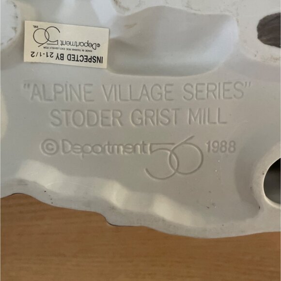 Department 56 Stoder Grist Mill Alpine Village Christmas Lighted 1988 Retired - Picture 6 of 8